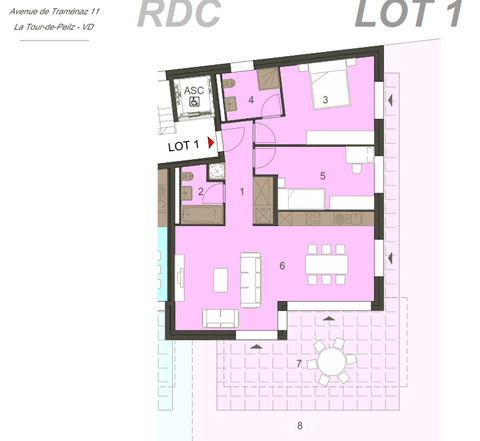 Plan Lot 1 Rez-de-Jardin